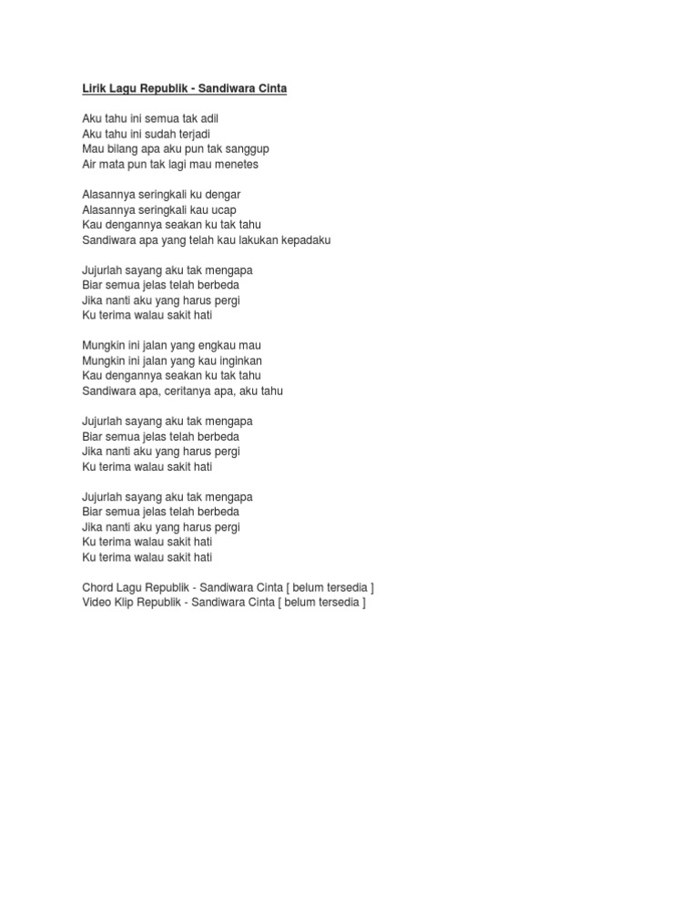 Lirik Lagu Harus Aku Bilang Cinta