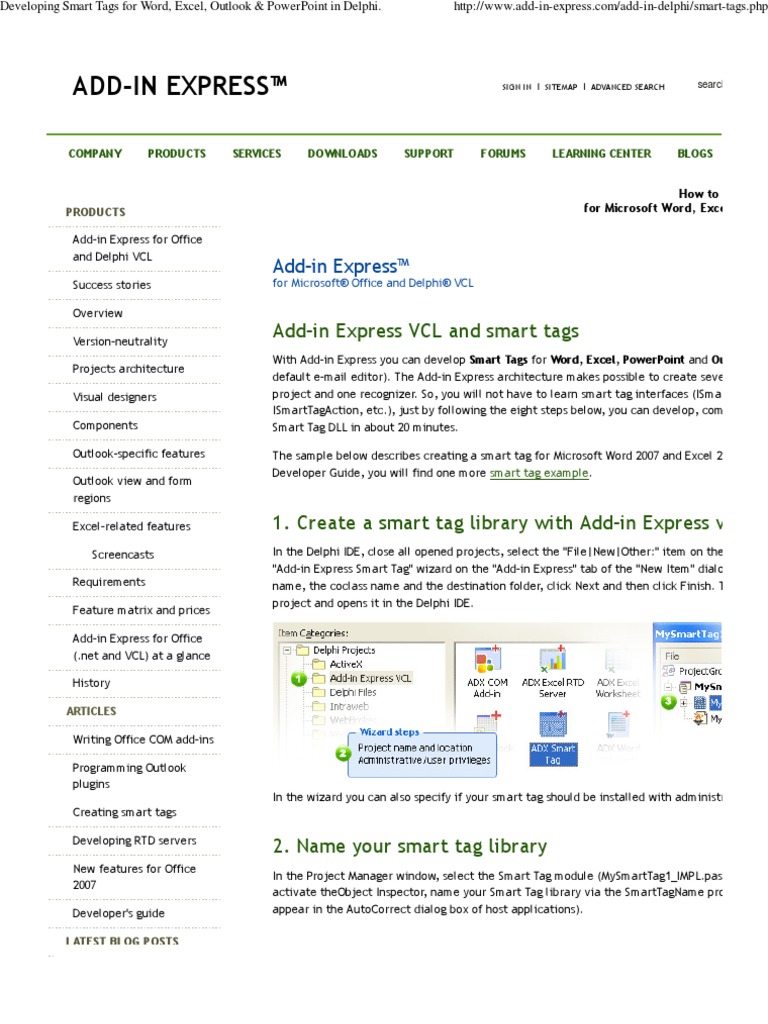Developing Smart Tags For Word, Excel, Outlook & PowerPoint in Delphi ...