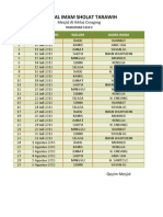 Jadwal Tarawih