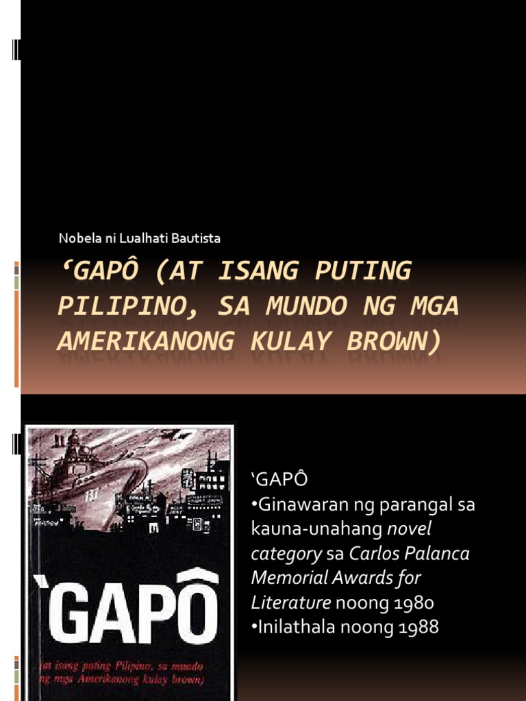 Gapo ni lualhati bautista book report image