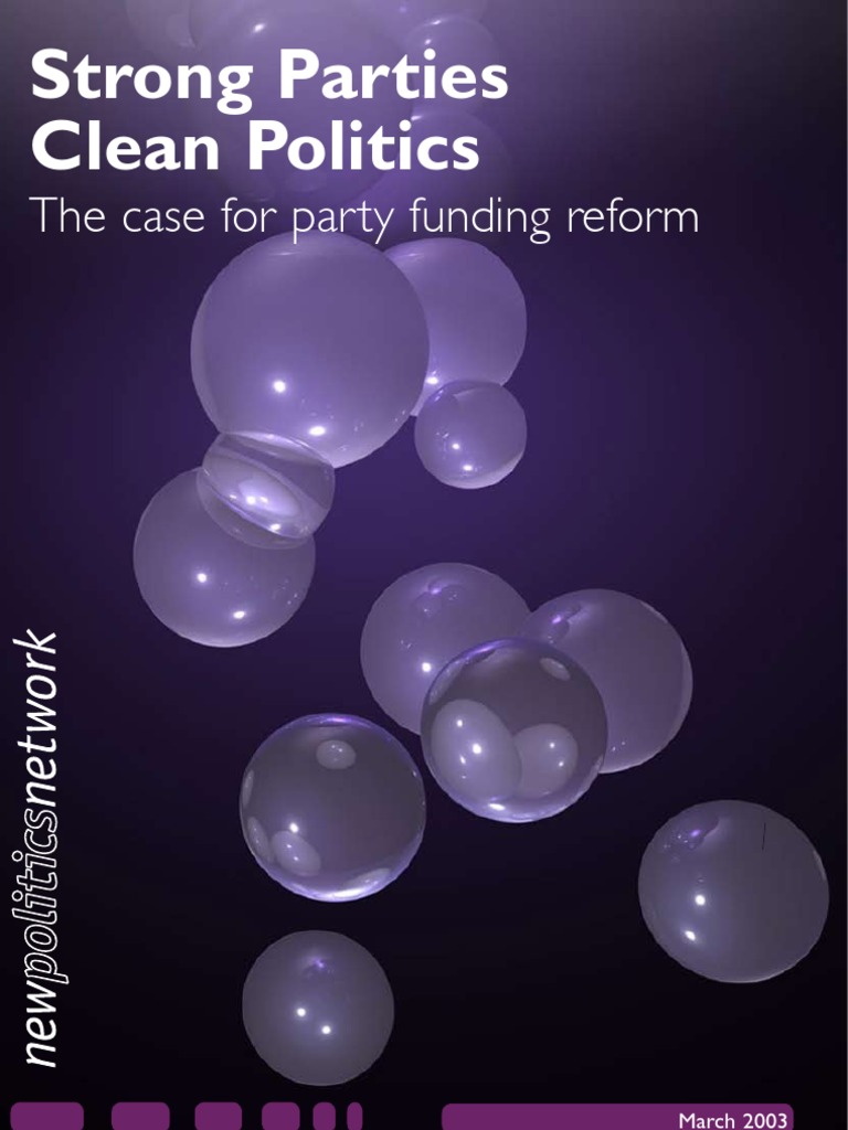 Party Funding Reform for Clean Politics | PDF | Elections | Political ...