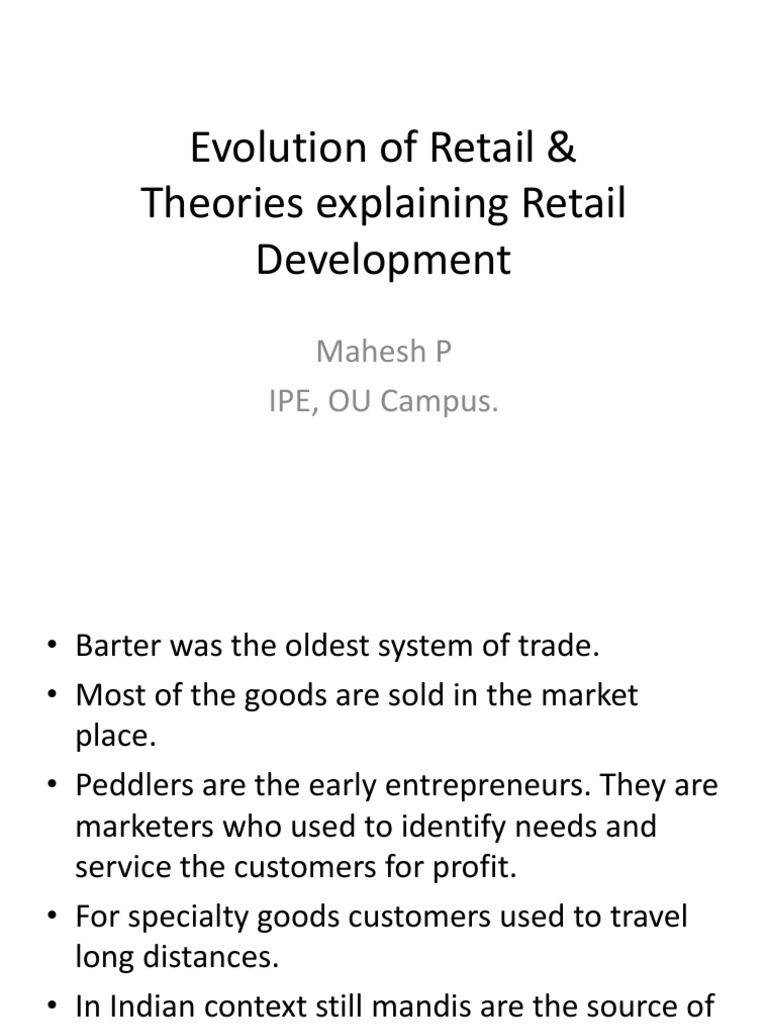 Evolution of Retail Supermarket Retail
