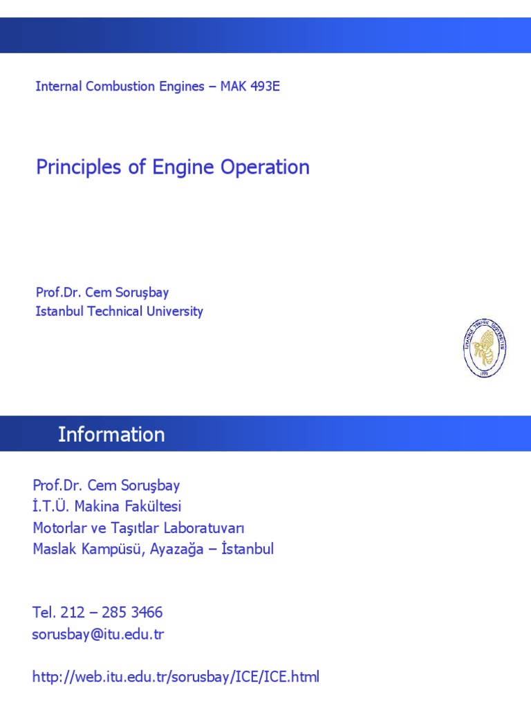 Internal Combustion Engine Principles | PDF | Internal Combustion ...