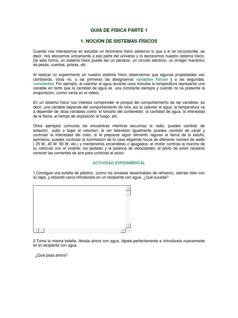 Guia de Fisica Parte 1 | PDF