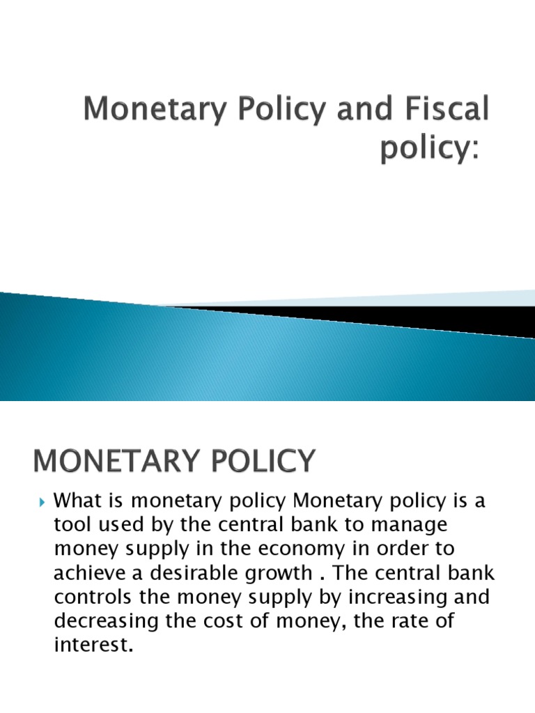 Overview of Monetary and Fiscal Policy | PDF | Monetary Policy | Money ...