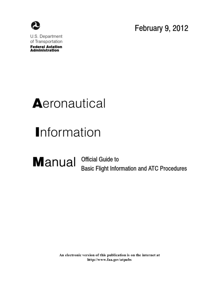A Eronautical I Nformation Manual: February 9, 2012 | PDF | Aviation ...