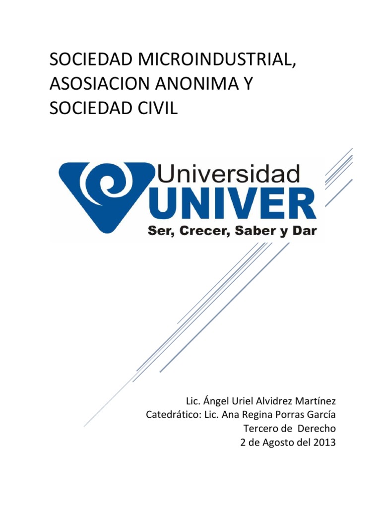 Microindustria, Sociedad y Asociacion Civil PDF Liquidación