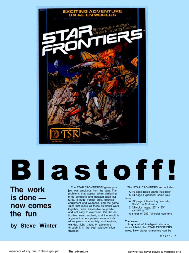 Star Frontiers Dragon Articles | Tabletop Games | Gaming - 