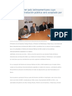 Chile Es El Primer País Latinoamericano Cuyo Sistema de Contratación Pública Será Aceptado Por El BID