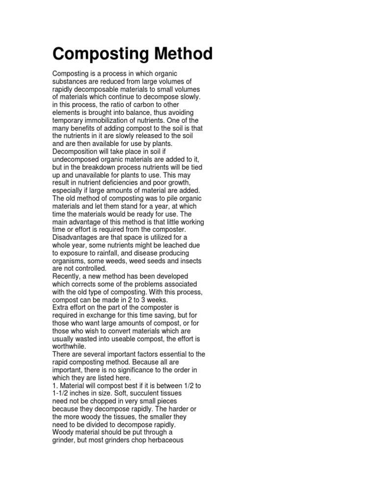 Rapid Composting Techniques Explained | PDF | Science & Mathematics