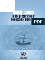 WHO Quality and Safety Issues in The Preparation of Homeopathic Medicines 2009