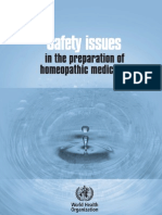 WHO Quality and Safety Issues in the Preparation of Homeopathic Medicines 2009