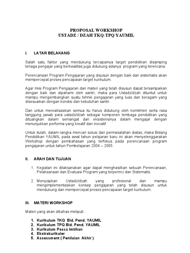 Contoh Proposal Tpa