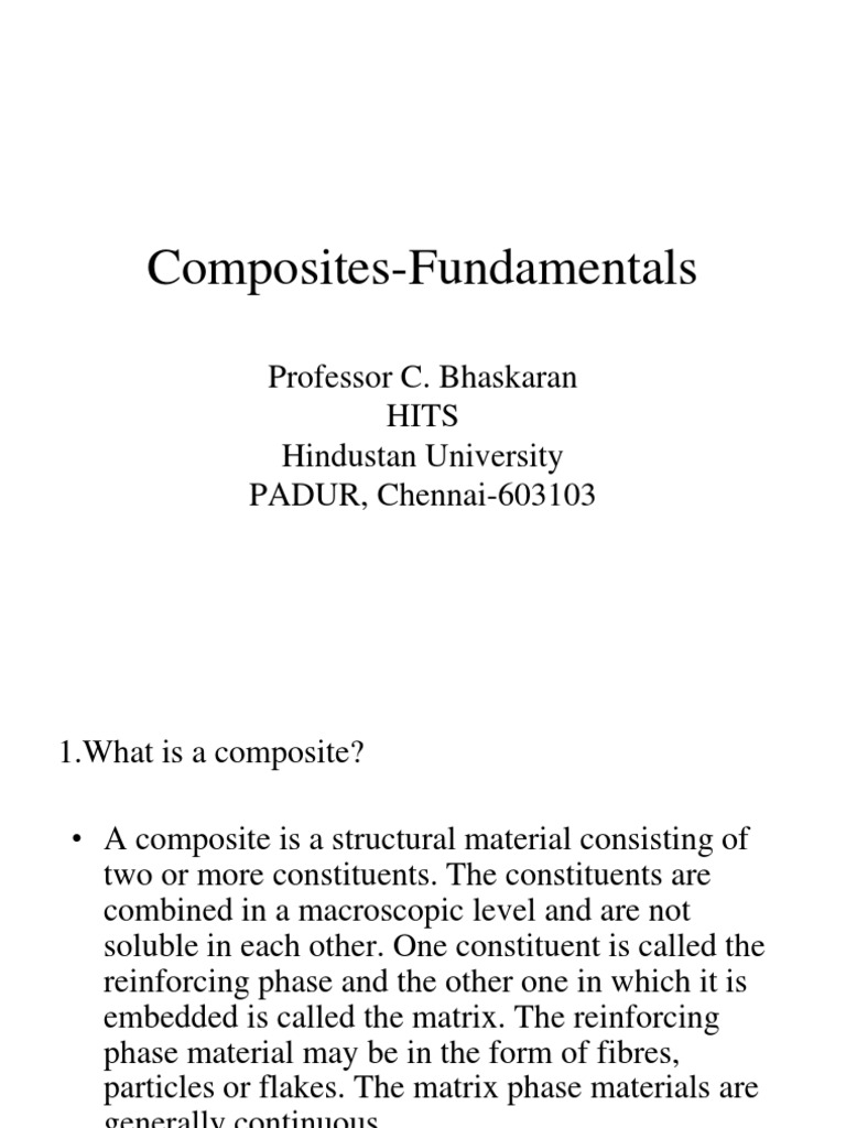 Composites Fundamentals Questions and Answers PDF Composite Material Young's Modulus