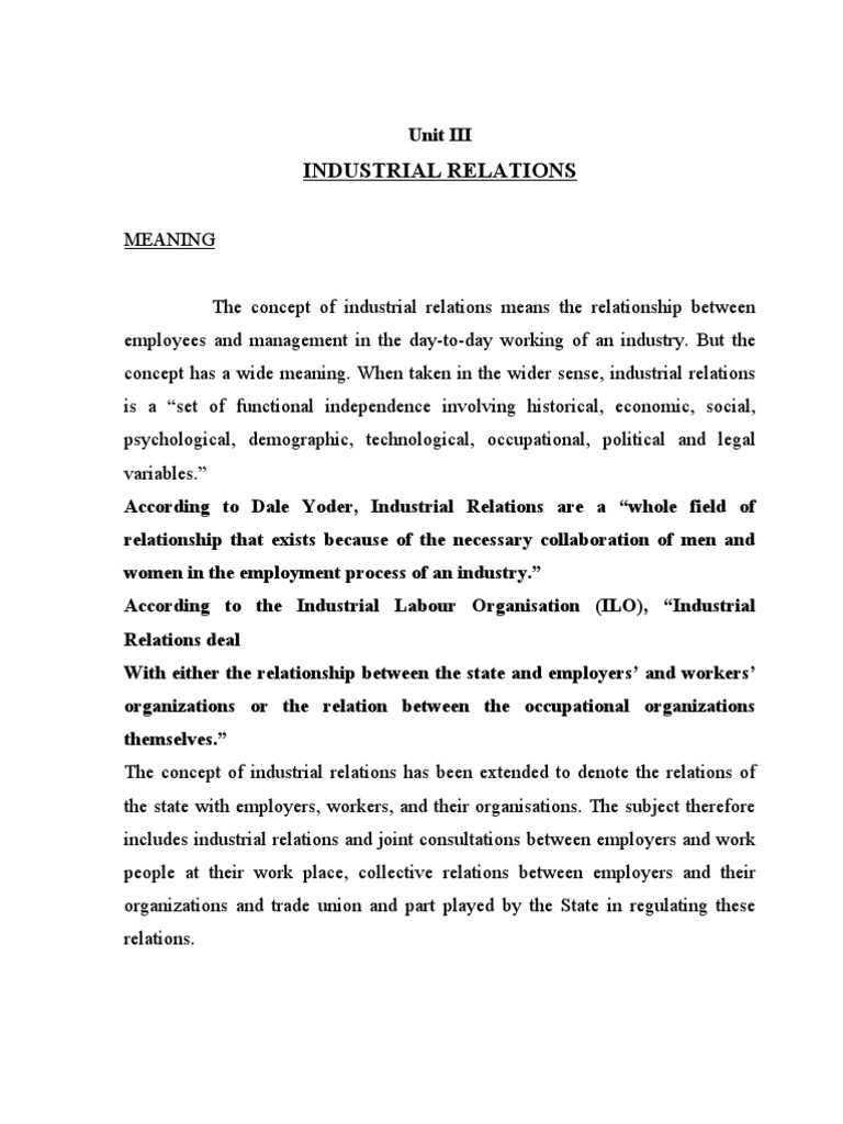 Industrial Relations | PDF | Industrial Relations | Employment