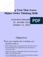 Assess Higher Order Thinking With Test Questions