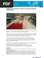 Wilhelmsen Ships Service: Welding Issues: Hydrogen Cracking - Cold Cracks (Hydrogen Embrittlement)