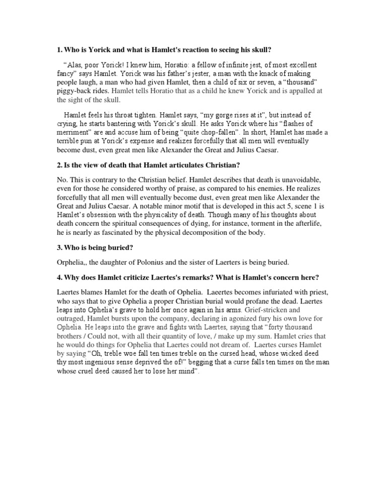 Hamlet Act 5 Scene 1 Analysis