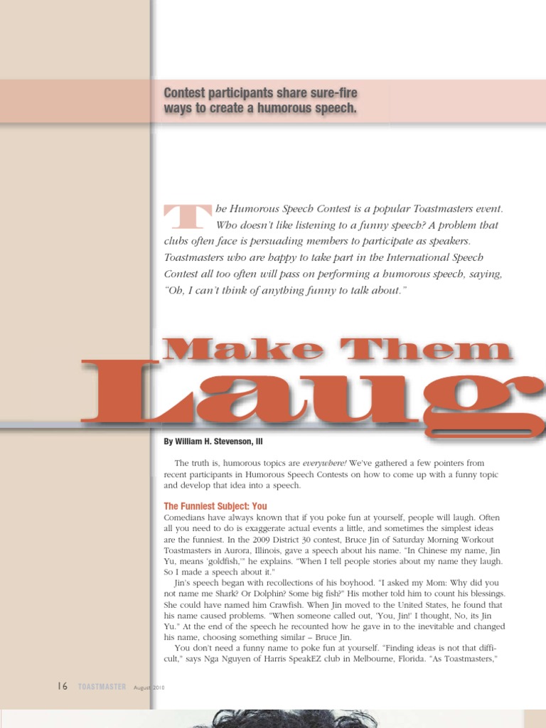Toastmasters HumorousSpeeches Jokes Humour Free 30day Trial Scribd