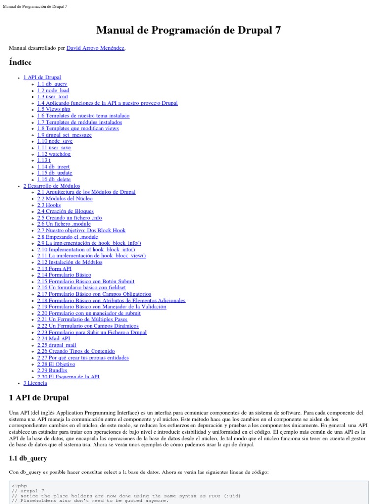 Guía de Programación en Drupal 7 | PDF | Drupal | Kernel (sistema ...