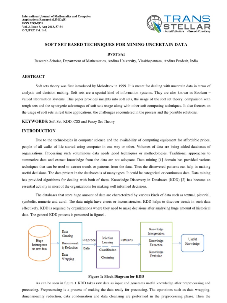 Soft Set Based Techniques - Full | PDF | Data Mining | Statistical ...