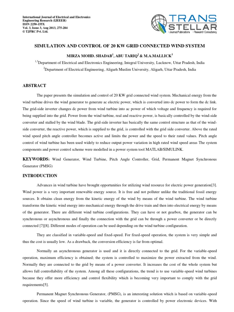 Simulation and Control - Full | PDF | Wind Power | Power Inverter