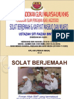 Solat Berjemaah Dan Kaifiyat Masbuq Dan Muafiq