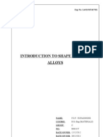 Introduction To Shape Memory Alloys: Exp No: L4/S2/MT427/01