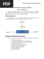 MC9223-Design and Analysis of Algorithm Unit-I - Introduction