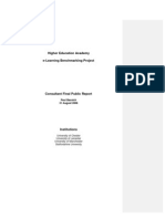 Higher Education Academy e-Learning Benchmarking Project - Consultant Final Public Report (Phase 1)