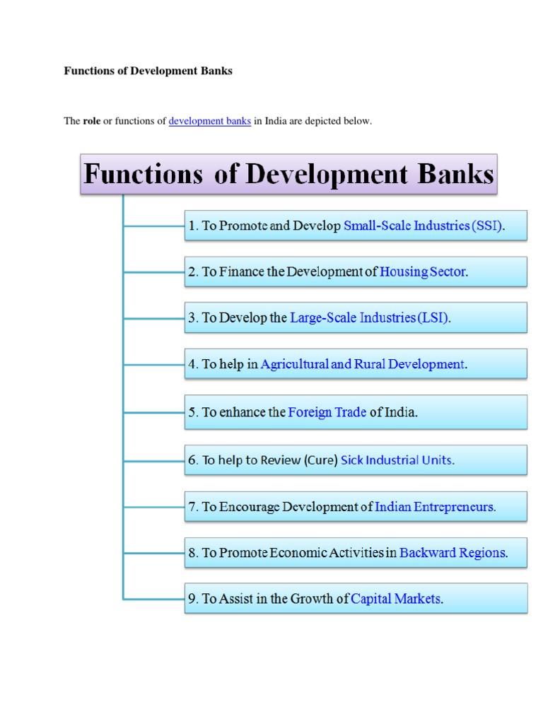 Functions of Development Banks | PDF | Debits And Credits | Banks