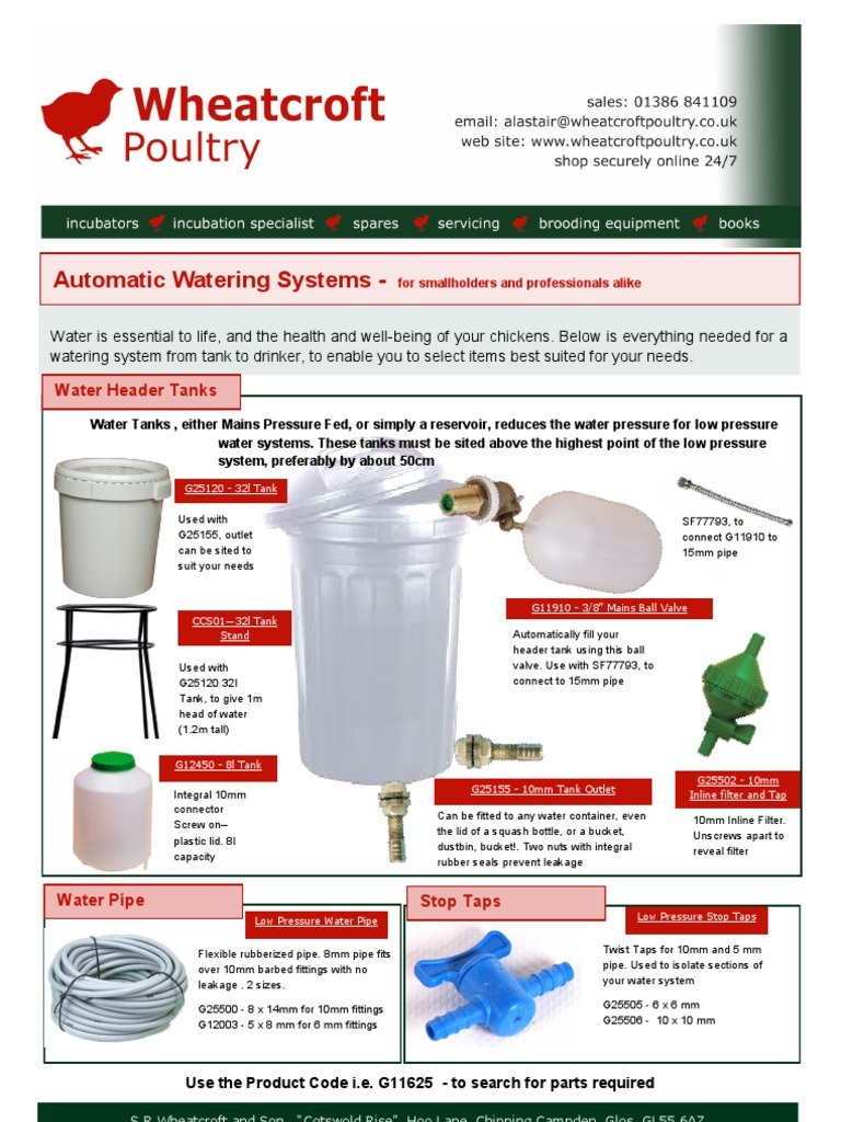 Automatic Watering Systems - : Water Header Tanks | PDF | Tap (Valve ...