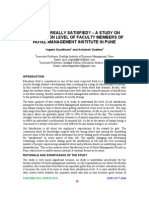 Are They Really Satisfied? - A Study On Satisfaction Level of Faculty Members of Hotel Management Institute in Pune