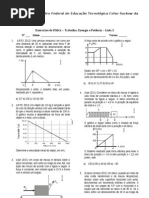 Lista 2 Exercícios Trabalho, Energia e Potência