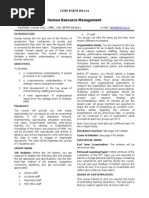 HRM Course Outline Batch 2012-14