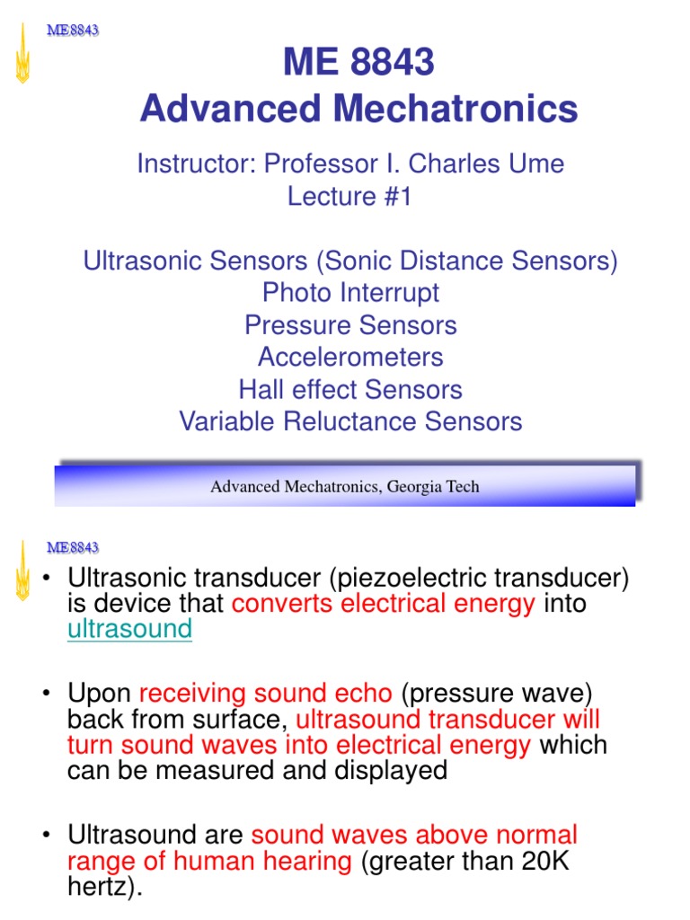 Transducers and Sensors | PDF | Accelerometer | Ultrasound