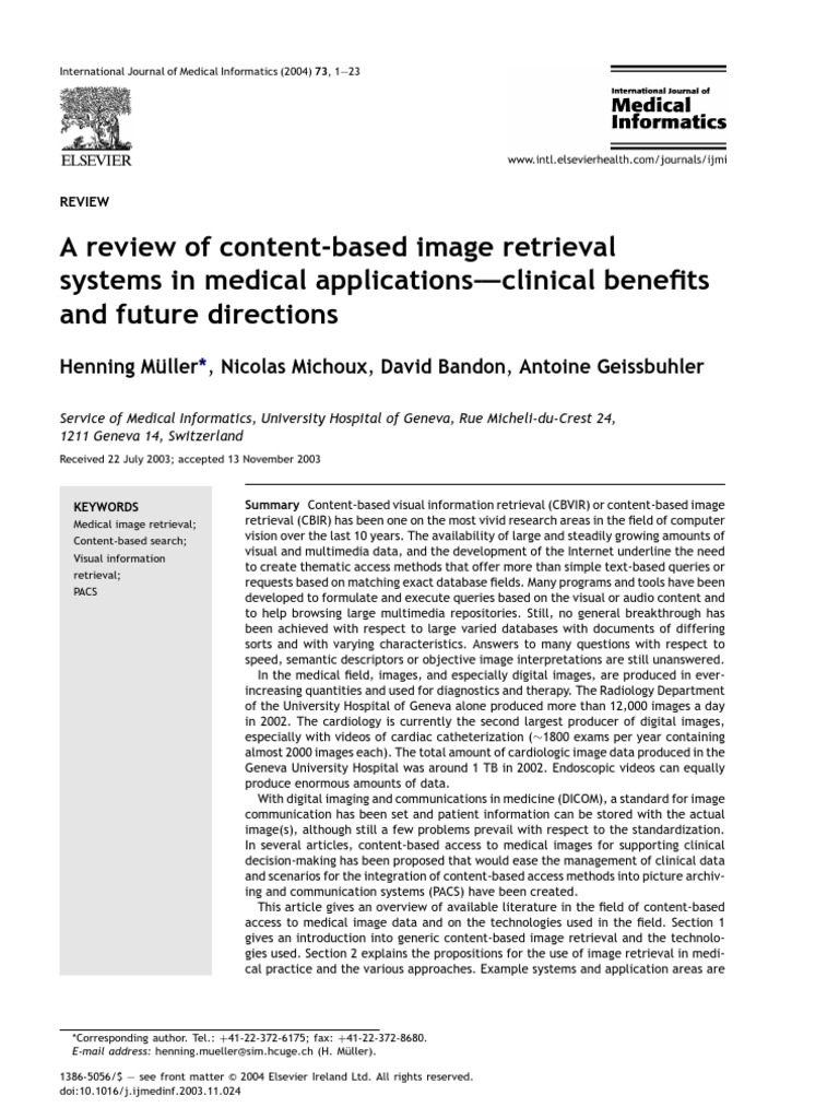 Content Based Image Retrieval | PDF | Information Retrieval | Medical ...