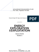 Petrographic and Geochemical Characterization of Coals Tiru Coals Nagaland