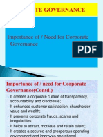 2. Importance of or Need for Corporate Governance