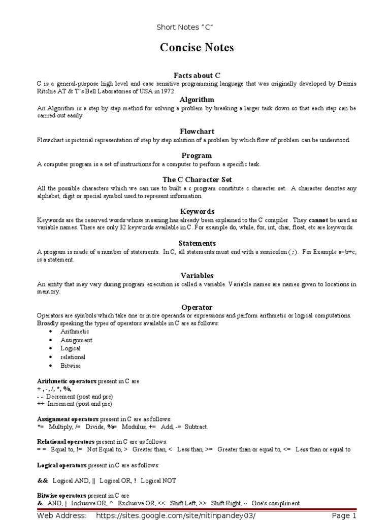 A Comprehensive Overview of Key Concepts in C Programming Language ...