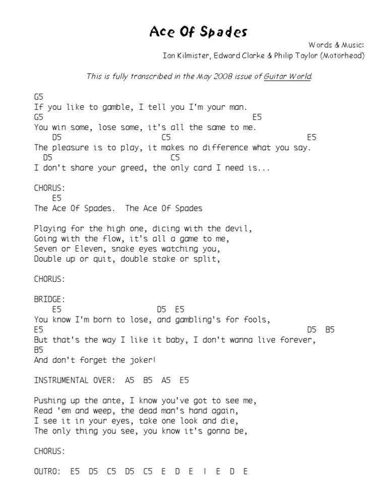 Ace of Spades PDF