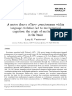 A Motor Theory of How Consciousness Within Language Evolution Led To Mathematical Cognition: The Origin of Mathematics in The Brain