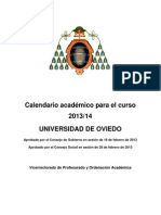 Calendario Academico 2013-14 Universidad de Oviedo