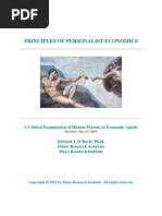 Principles of Personalist Economics