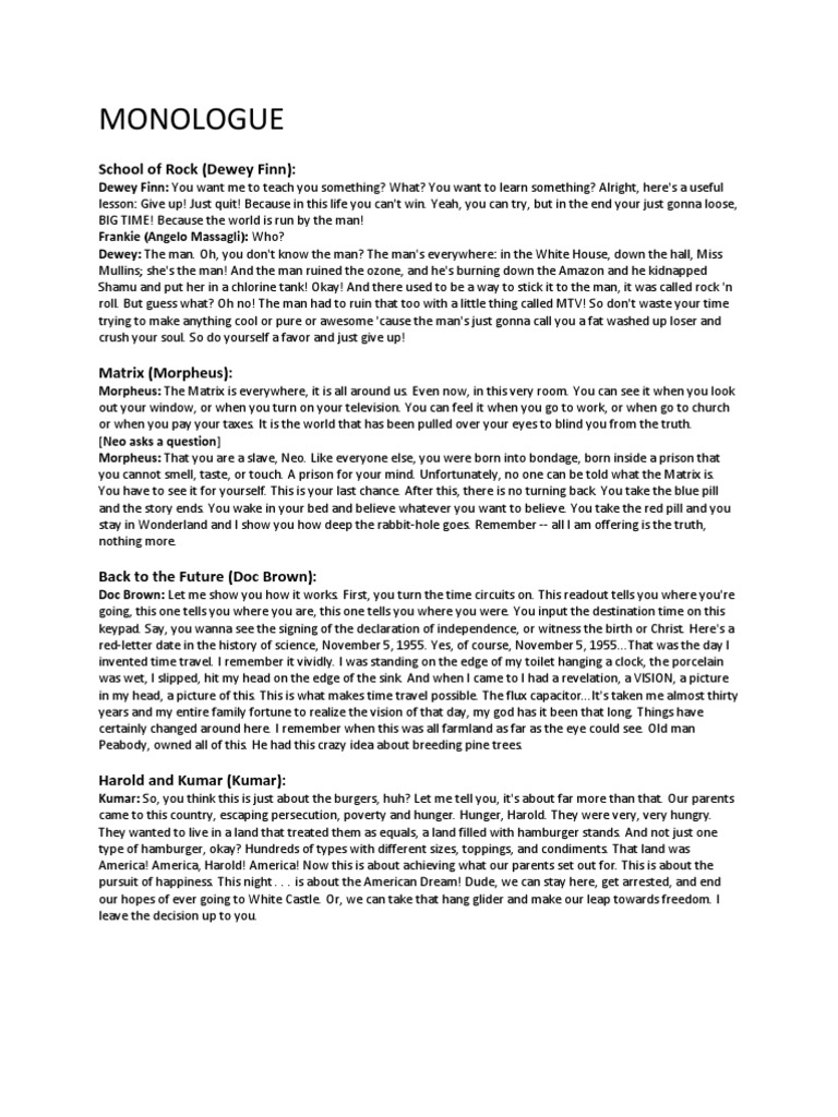 Monologues Pdf