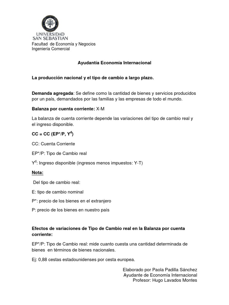 La Produccion Nacional y El Tipo de Cambio A Largo Plazo | PDF | Tipo ...
