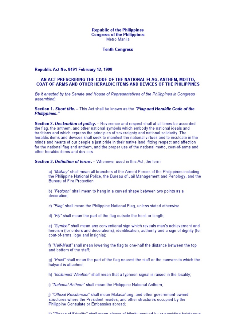 Ra 8491 | PDF