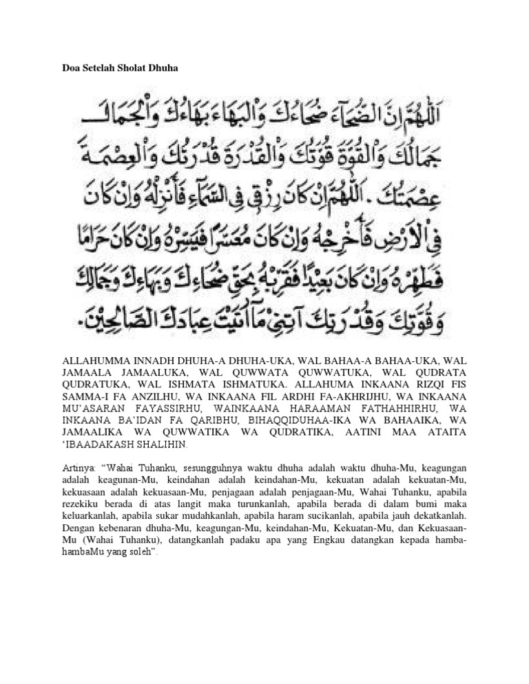 Doa Setelah Sholat Dhuha Pdf