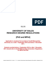 Postgraduate Research Regulation Wales University