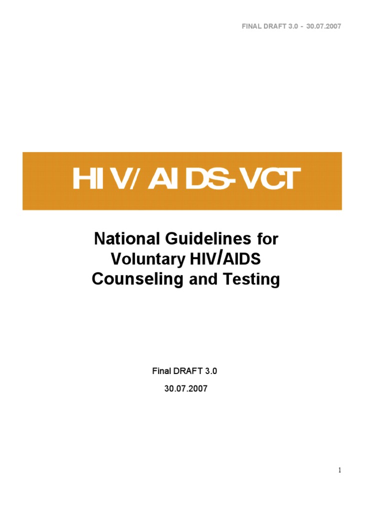VCT-Guidelines BM 15.08 | PDF | Diagnosis Of Hiv/Aids | Hiv/Aids